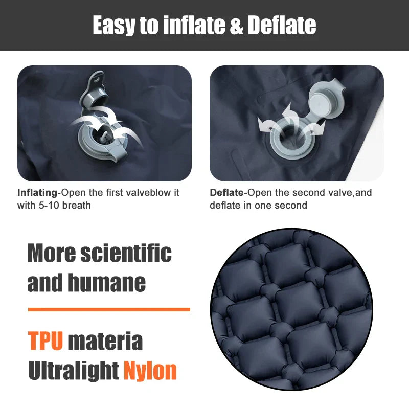 Ultralight Outdoor Camping Air Mattress with Pillow