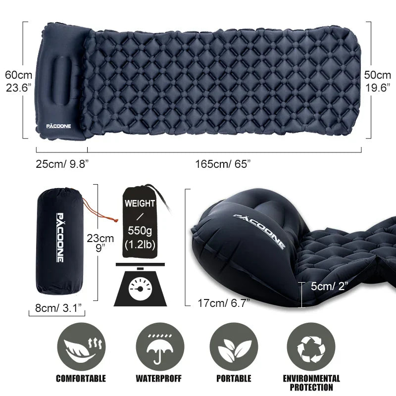 Ultralight Outdoor Camping Air Mattress with Pillow
